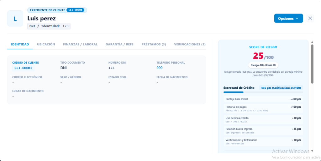 Expediente de Cliente y Scorecard de Riesgo Crediticio